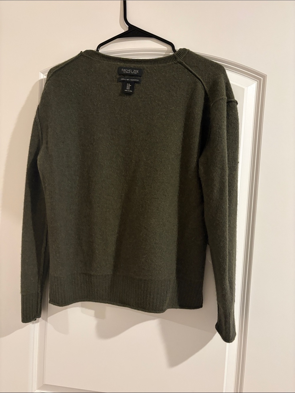 Rachel Zoe Cashmere Olive Green Crewneck Sweater